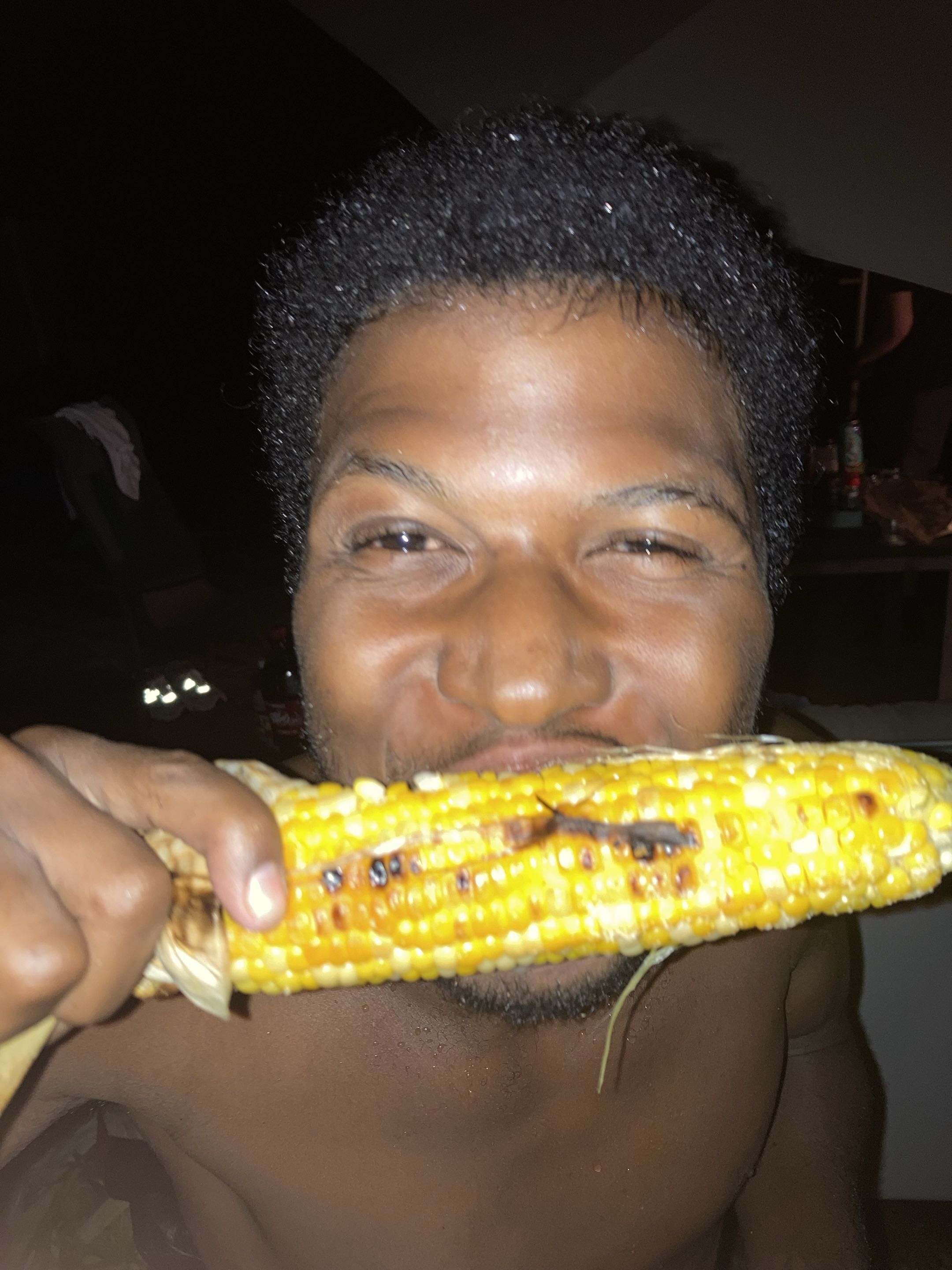 Jord with Corn. He can eat it!