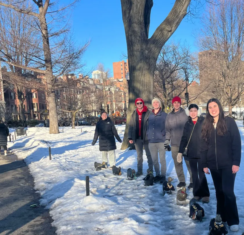 With the ducks in Boston commons