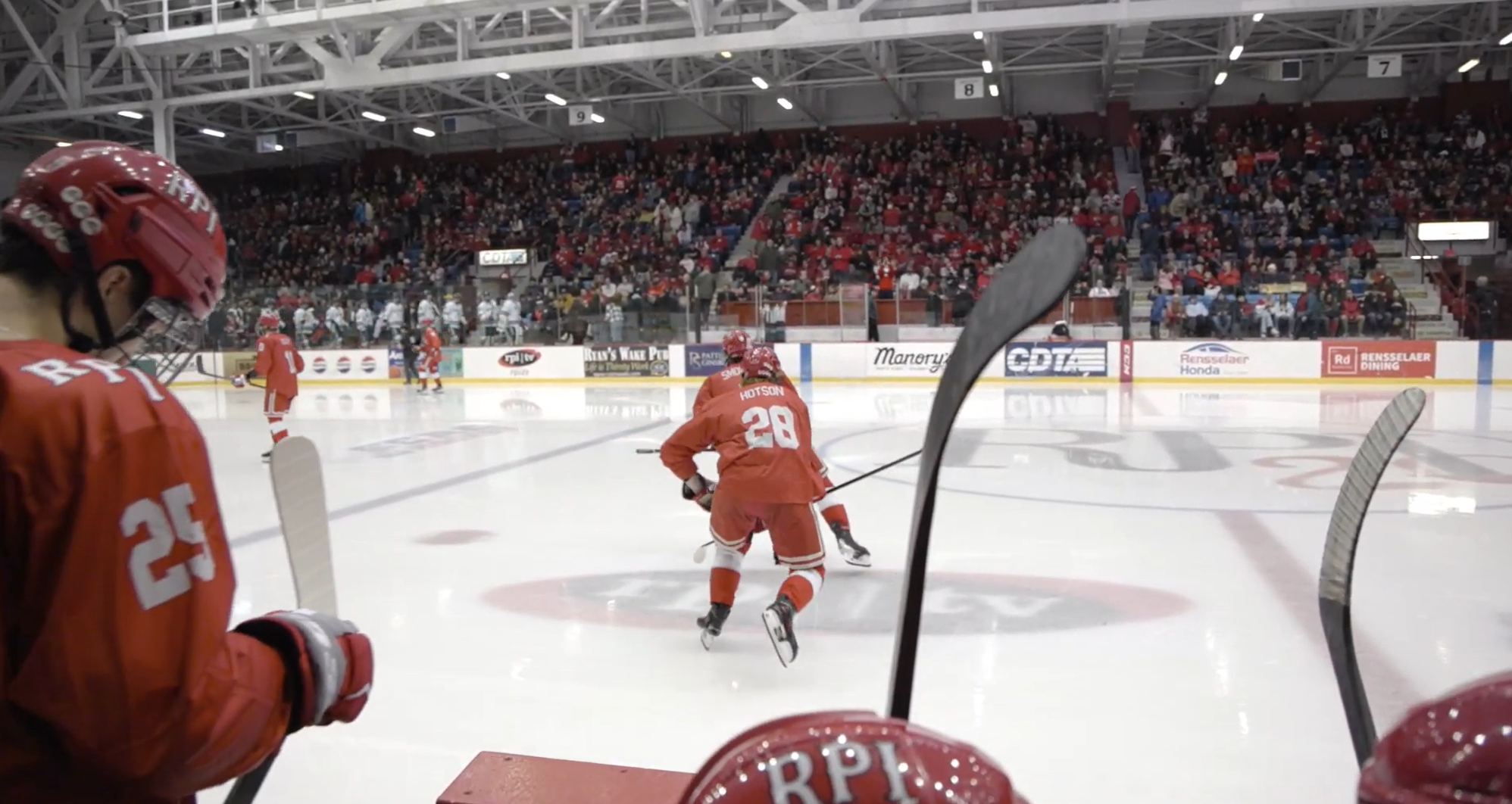 The team enters the ice